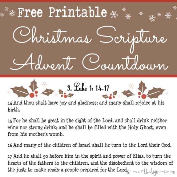 Advent Calendar Bible Verses Printable