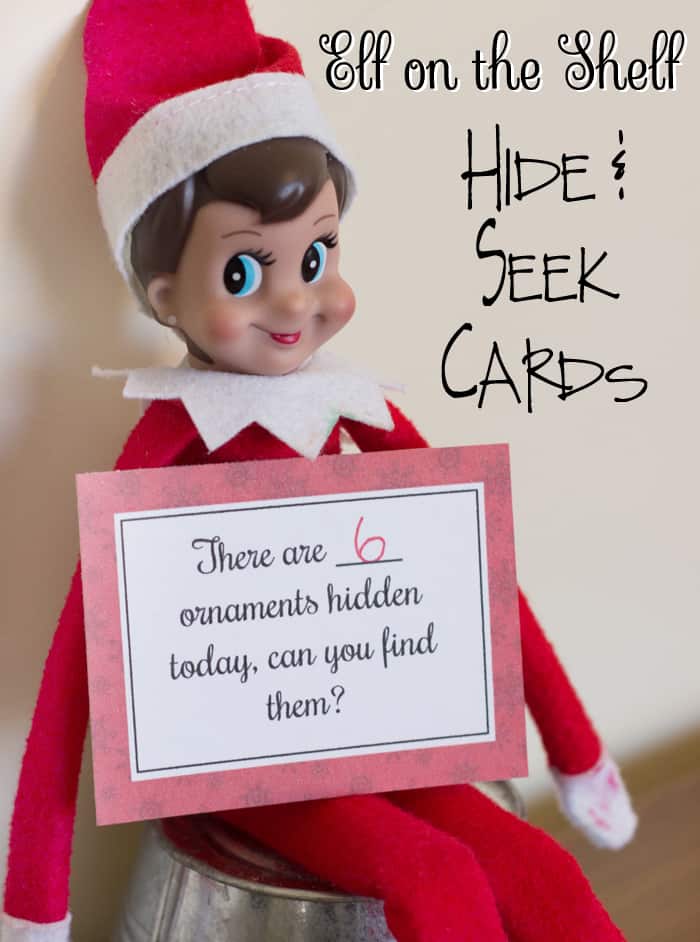 Free Printable Elf on the Shelf Hide and Seek Cards