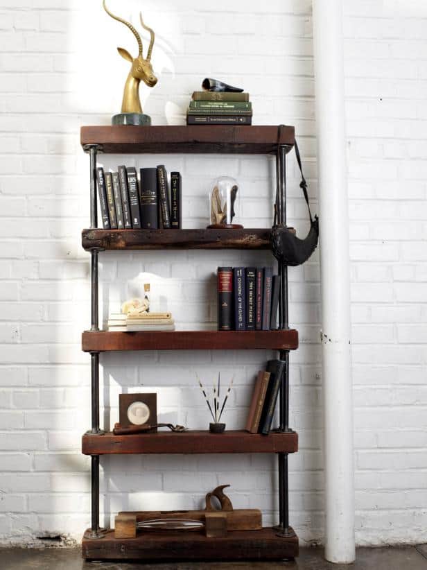 Over the big moon creative pipe shelving ideas