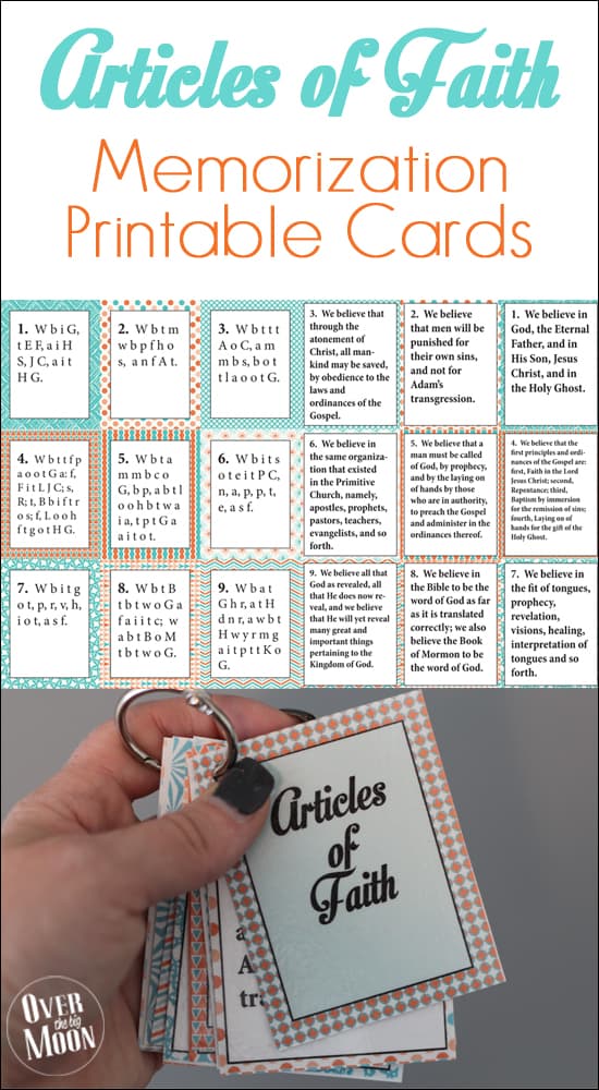 Articles Of Faith Printable Cards Free