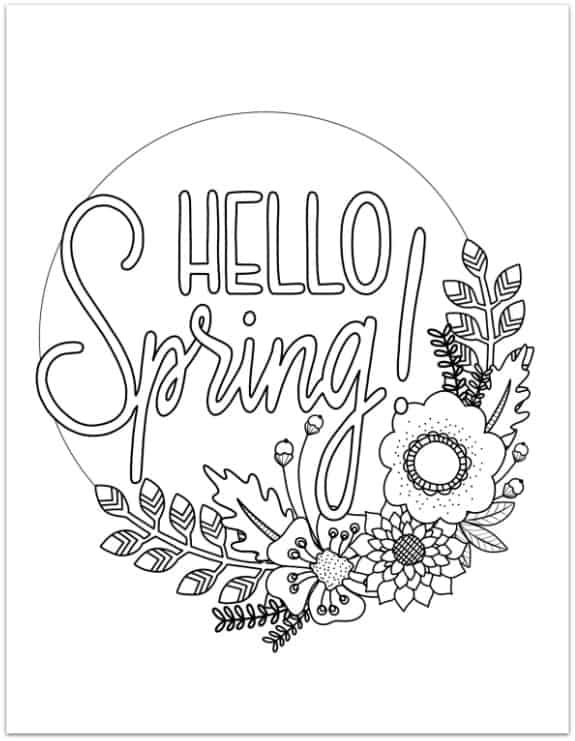 Printable Spring Coloring Page - Over The Big Moon