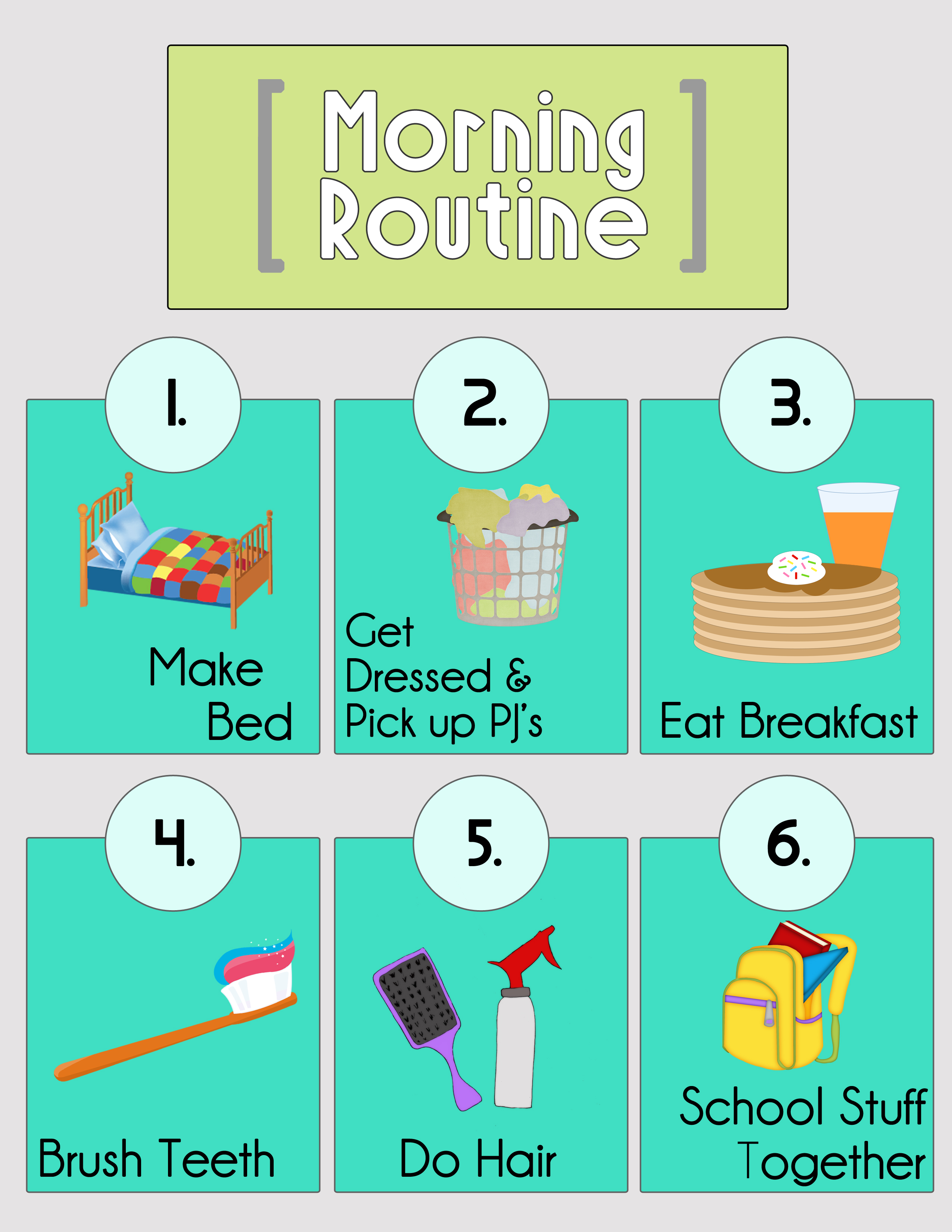 Printable Morning Routine Chart Free Printable Templates