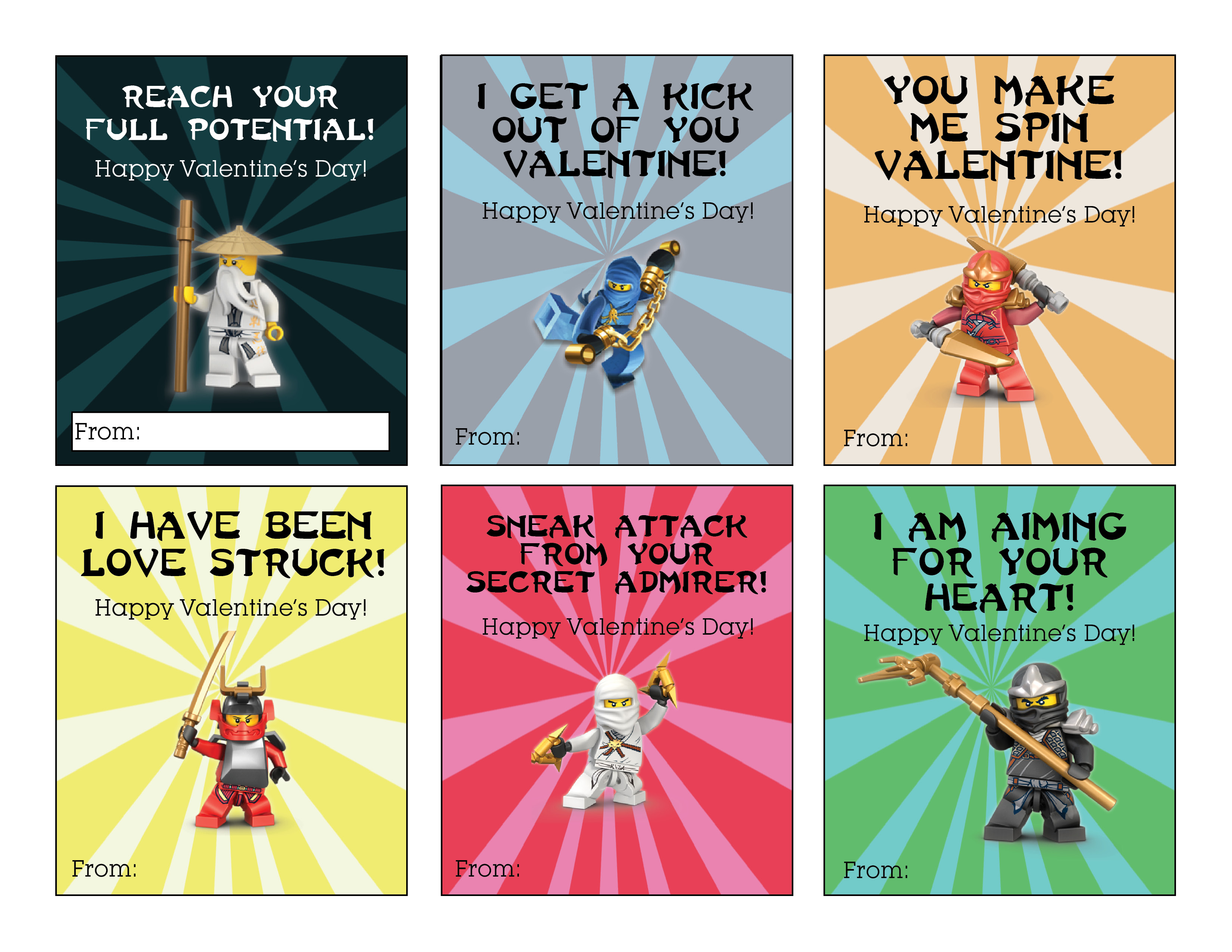 Free Printable Ninjago Valentine Cards
