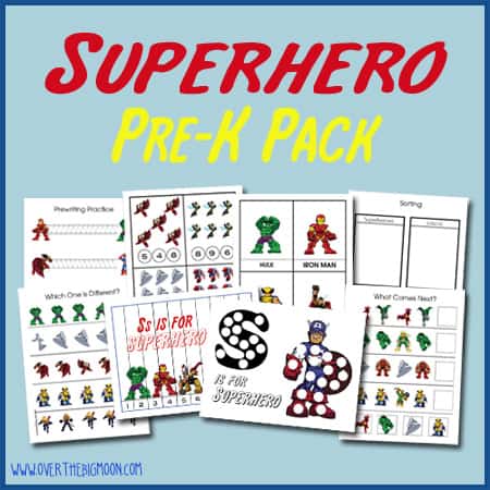 for about printable kindergarten thanksgiving books Over  The Pre Moon  Superhero Pack K Big