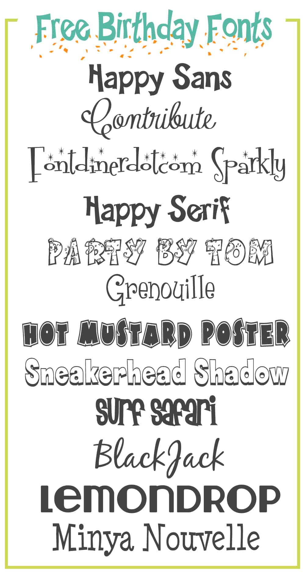  FREE  BIRTHDAY FONTS  OVER THE BIG MOON