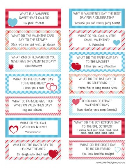 FREE Printable Valentines Lunch Box Joke Cards!