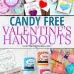 These Candy Free Valentine's Handouts are fantastic and such a great option for kiddos wanting to go candy free! From overthebigmoon.com!