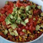 Easy Bean Dip - this makes an awesome party food or appetizer! Super easy to throw together too! | www.overthebigmoon.com