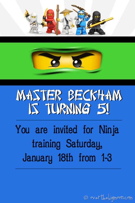 Printable Ninjago Invitations Free 7