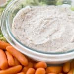 This Easy Vegetable Dip is full of flavor and makes the best appetizer or side dish! From overthebigmoon.com!