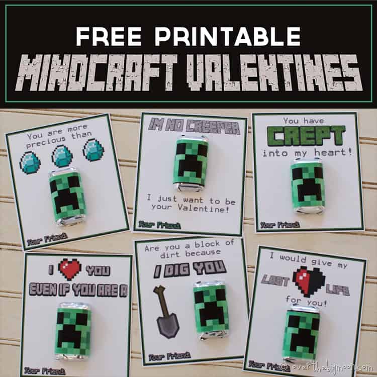 Free Printable Minecraft Valentines