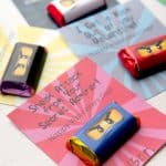Easy Printable Ninjago Valetine's Printable with Mini Candy Bar Wrapper. Print from overthebigmoon.com
