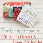 Teacher Appreciation Gift Card Idea and Free Printable