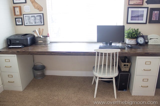 DIY File Cabinet Desk Tutorial - Over the Big Moon