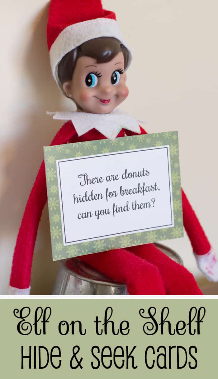 Free Printable Elf on the Shelf Hide and Seek Cards