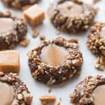 The best Chocolate Turtle Cookie Recipe that is mouth watering! This is my family favorites! From overthebigmoon.com!