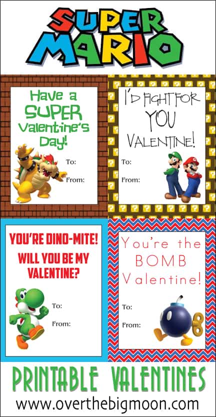 Free Printable Super Mario Valentines