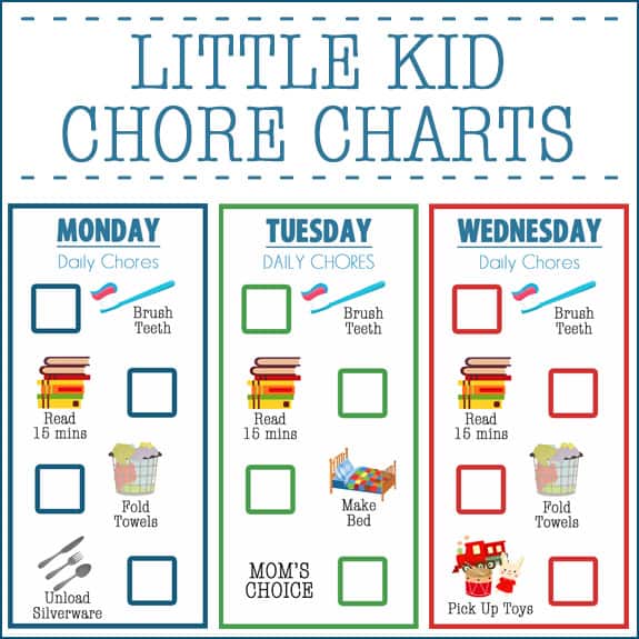 Little Kid Chore Charts (Ages 2-4) - Over The Big Moon