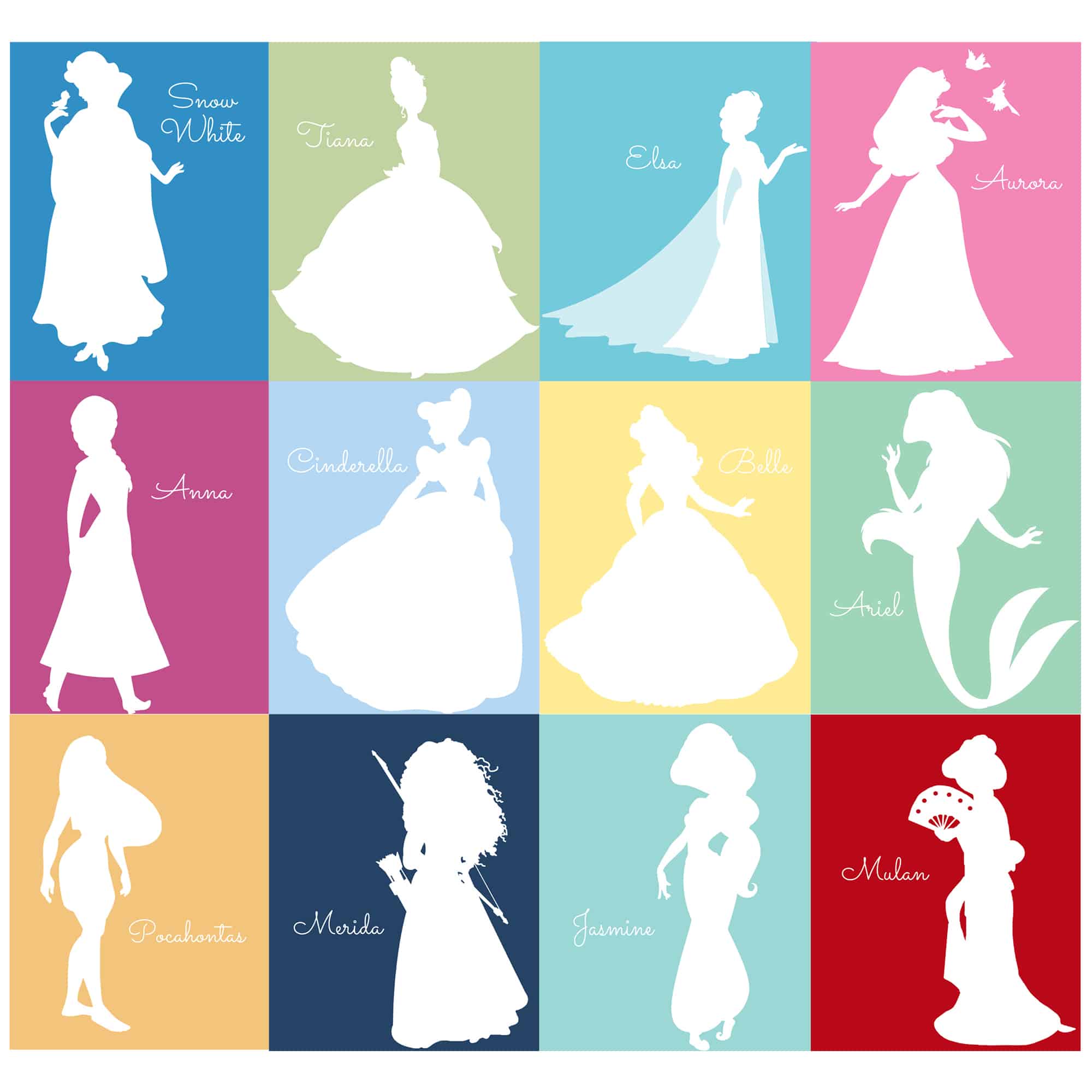 Download Free Disney Princess Silhouette Prints