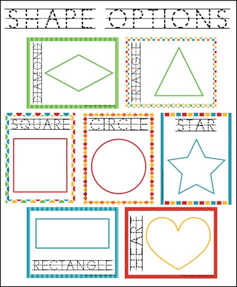 Learning Shapes Playdough Mats - just print on your home printer and laminate for hours of fun for your kiddos! From www.overthebigmoon.com!
