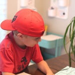 Homework Station w/ Rolling Cart - help simplify homework time with this awesome organization system! Super affordable and cute!! www.overthebigmoon.com!