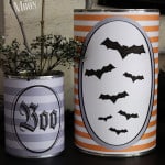 Halloween Can Wrappers - such an easy and fun Halloween Decor! From www.overthebigmoon.com!