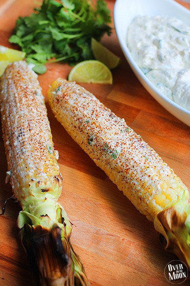 Mexican Grilled Corn on the Cob - Over the Big Moon