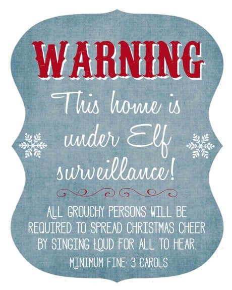 Elf Surveillance Printable and Pillow Tutorial! This is such a fun decoration for the Holiday season to let everyone know that the Elf is around! www.overthebigmoon.com!