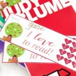 Fun Printable Bookmarks -- this heart themed one is perfect for Valentine's Day!