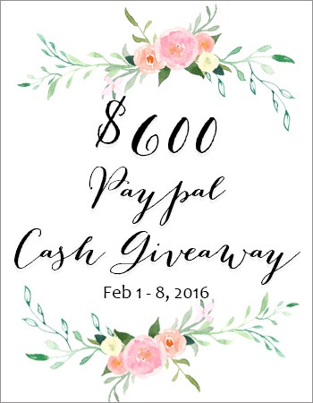 $600 Paypal Cash Giveaway - February 1st Giveaway!