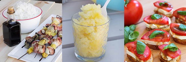 Favorite Summer Recipes - Kabobs, Summer Slush, and Bruschetta! From www.overthebigmoon.com!