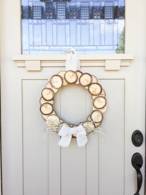 DIY Wood Slice Wreath For Fall - Over The Big Moon