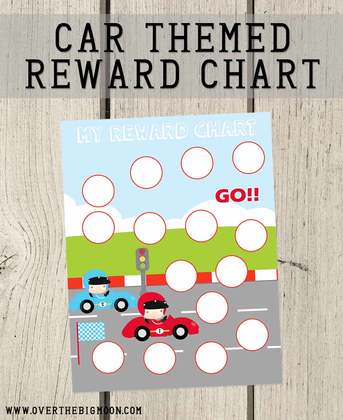 Cars Themed Reward Chart Over The Big Moon