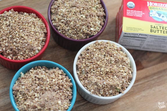 Delicious Apple Crisp - this less guilty version is so simple to throw together! From www.overthebigmoon.com!