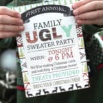 Family Ugly Sweater Party - with free printable invitation! From www.overthebigmoon.com!