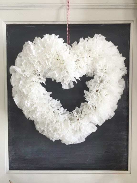 DIY Coffee Filter Valentines Wreath Over The Big Moon