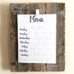 DIY Menu Board - such an easy way to display your printed weekly menu!
