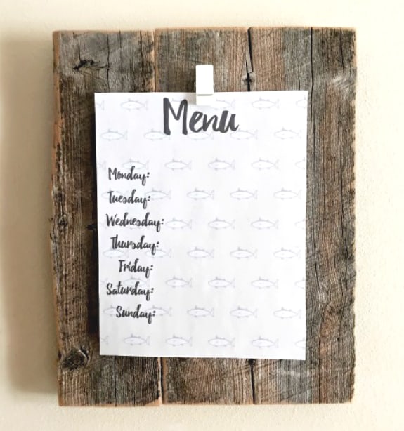 DIY Menu Board With Free Printable Menu - Over The Big Moon