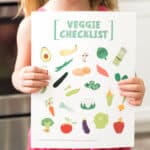 Kids Vegetable Checklist Printable - perfect to help kids get motivated to try new veggies! From www.overthebigmoon.com!