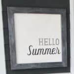 DIY Hello Summer Decorative Board - such an easy DIY using a vinyl stencil! From www.overthebigmoon.com!