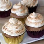 These Cake Box Snickerdoodle Cupcakes with Cool Whip Frosting are a crowd favorite! Plus, they are made using a Cake Box mix! | www.overthebigmoon.com