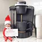 Jasper the Elf getting mom and dad their morning coffee! What a helpful little guy! From overthebigmoon.com!