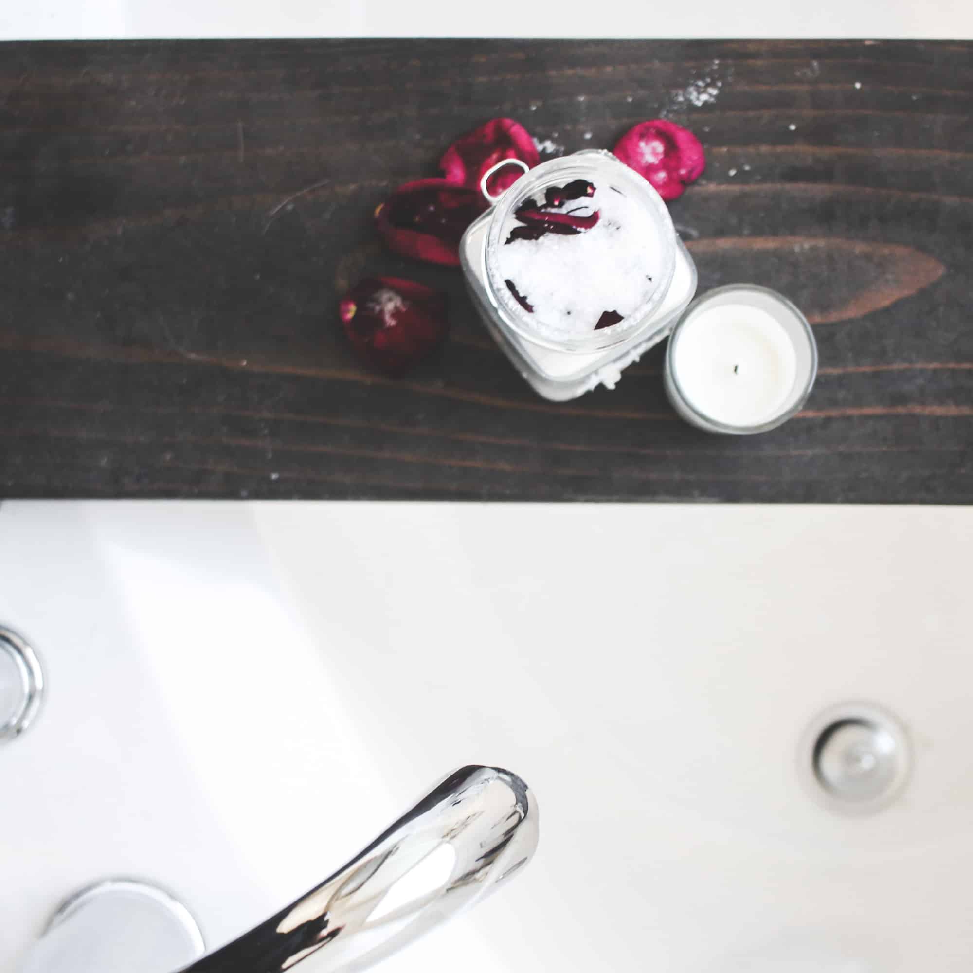 This is such a beautiful addition to your bath routine. DIY Rose bath salts recipe AND free file to cut with your Cricut!
