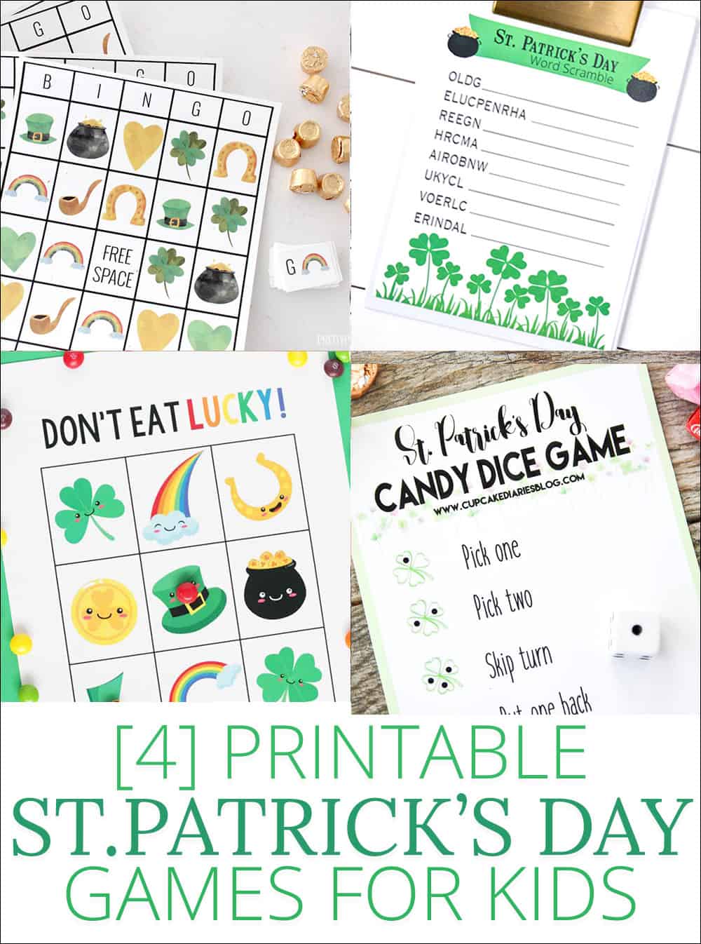 St. Patrick's Day Kids Games - all free printables! These are the perfect way to keep the kids entertained during St. Patrick's Day! #stpatricksday