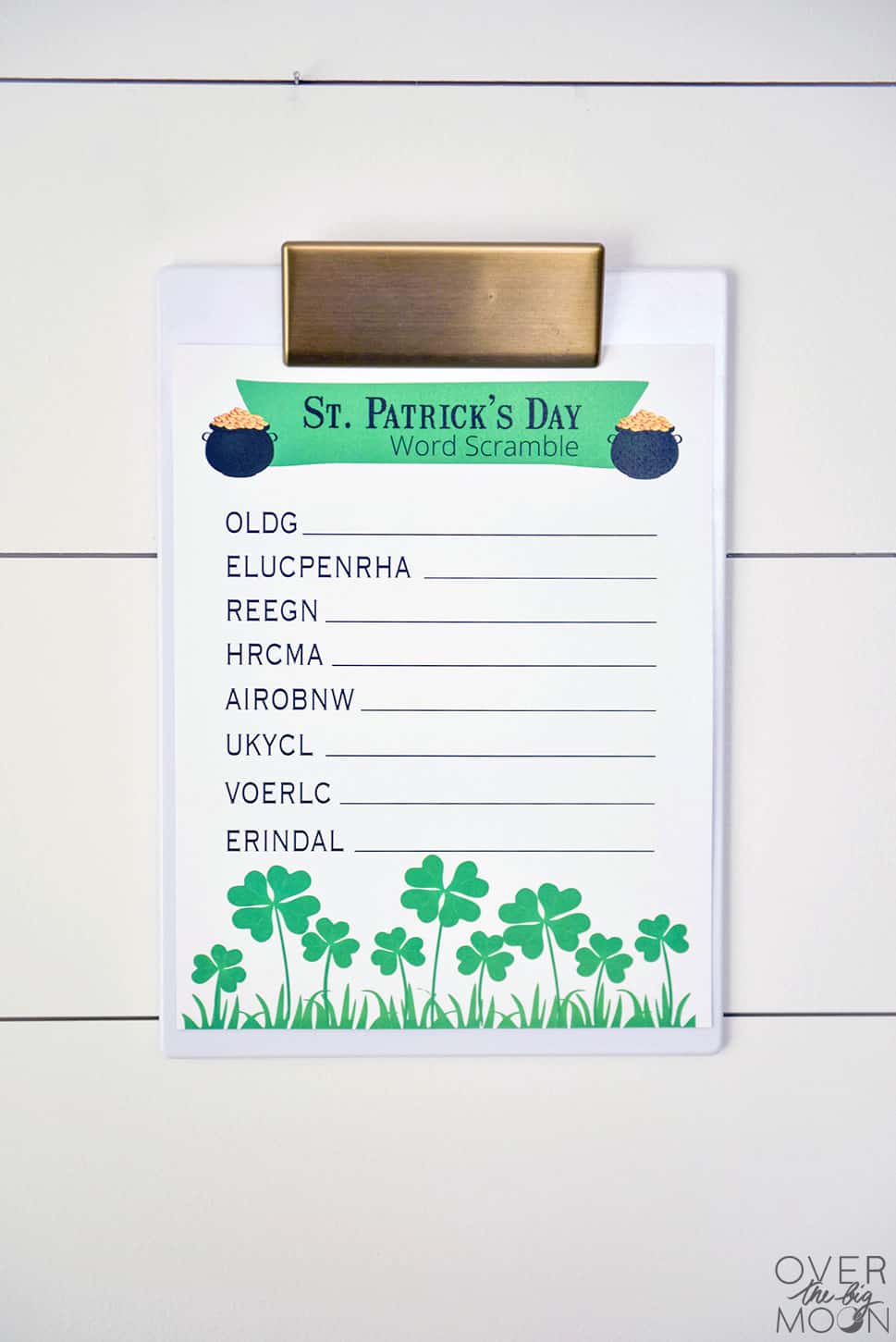 st patricks day word scramble over the big moon big word for perfect