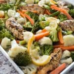 Sheet Pan Chicken and Vegetables - the perfect easy meal the whole family will love! From overthebigmoon.com!
