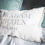 Cricut's new patterned iron on looks fantastic as text and shapes! I made a decorative pillow out of drawstring bags and love how it turned out.
