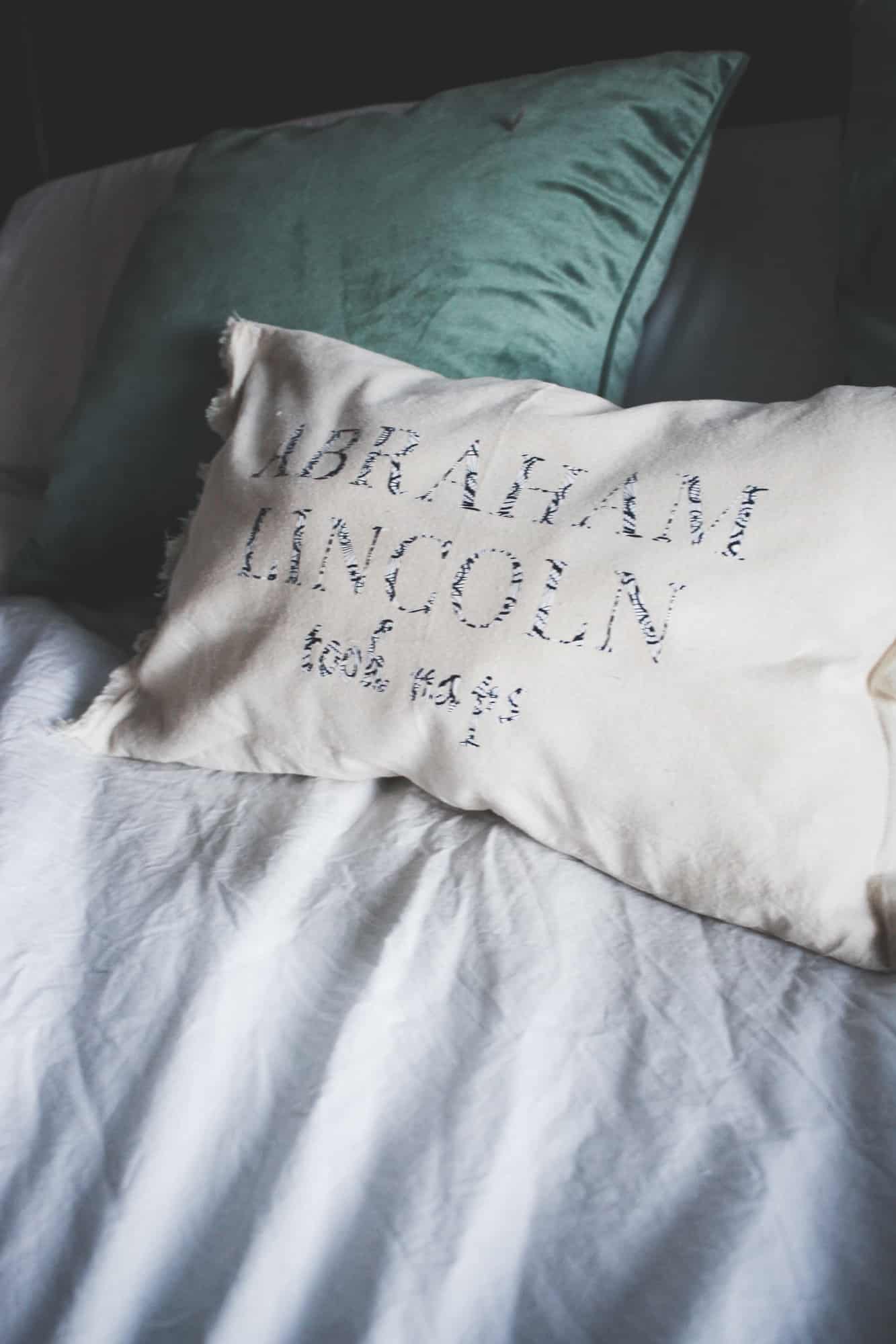 Cricut's new patterned iron on looks fantastic as text and shapes! I made a decorative pillow out of drawstring bags and love how it turned out.