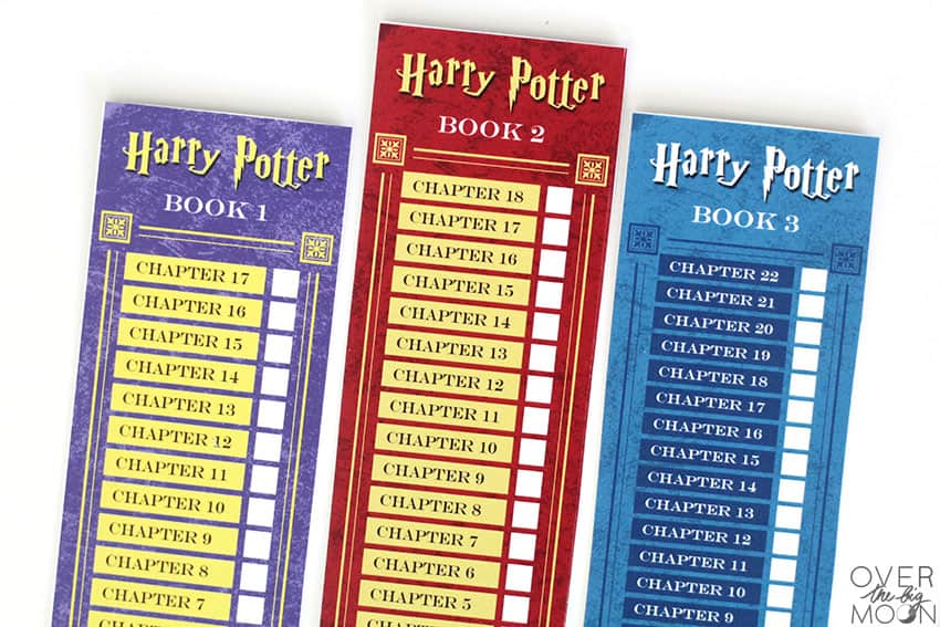 harry potter printable bookmarks over the big moon