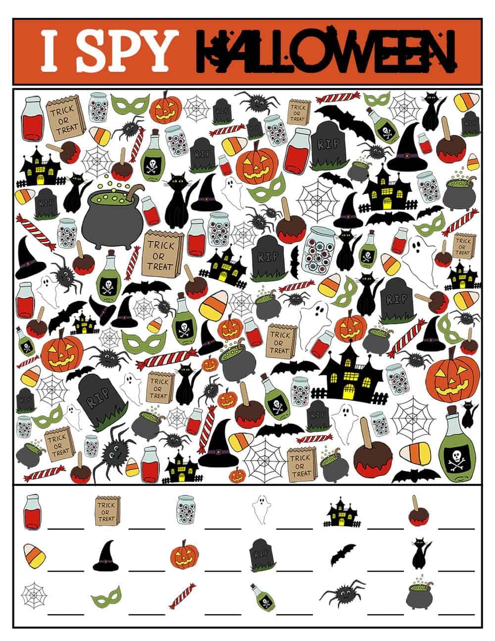 Halloween Eye Spy Printable